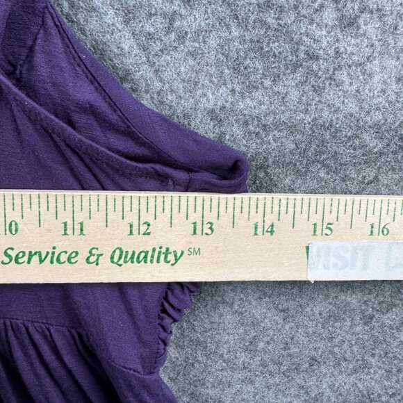 Soprano Tank Top Womens S Purple Beaded Y2K VTG Babydoll Flowy Scoop Neck - Picture 10 of 11